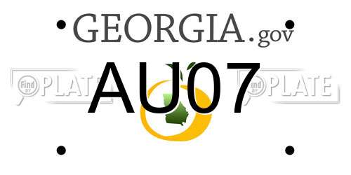 AU07 Georgia License Plate