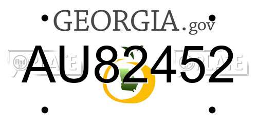 AU82452 Georgia License Plate