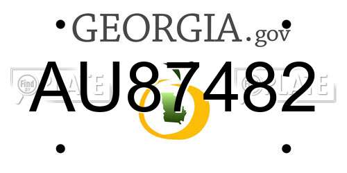 AU87482 Georgia License Plate