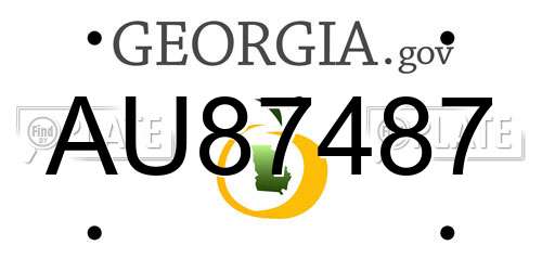 AU87487 Georgia License Plate