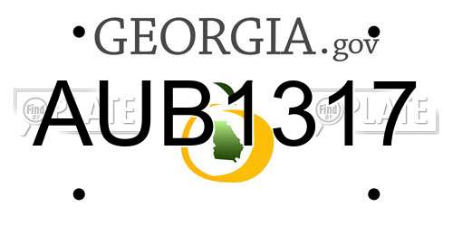 AUB1317 Georgia License Plate