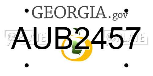 AUB2457 Georgia License Plate