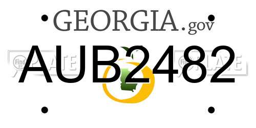 AUB2482 Georgia License Plate