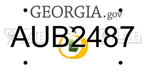 AUB2487 Georgia License Plate