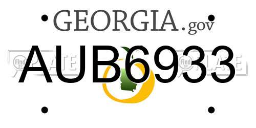 AUB6933 Georgia License Plate