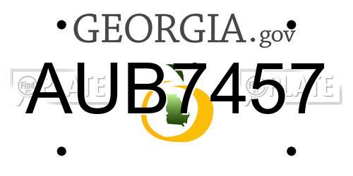 AUB7457 Georgia License Plate
