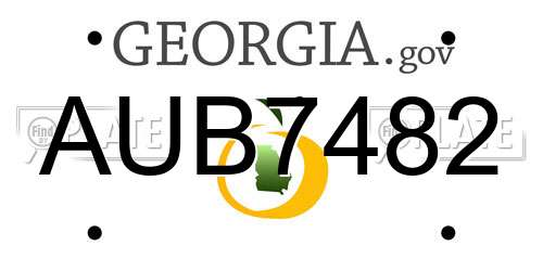 AUB7482 Georgia License Plate