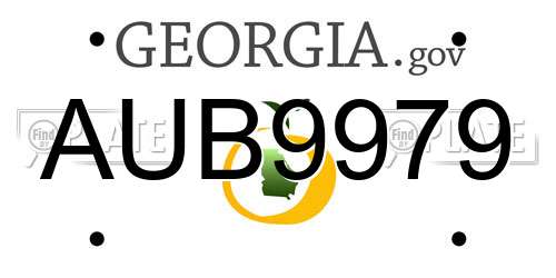 AUB9979 Georgia License Plate