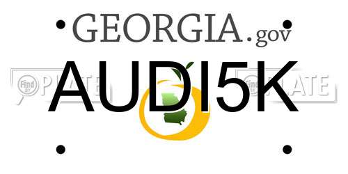 AUDI5K Georgia License Plate