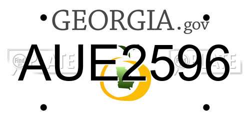 AUE2596 Georgia License Plate