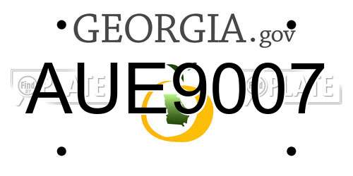 AUE9007 Georgia License Plate