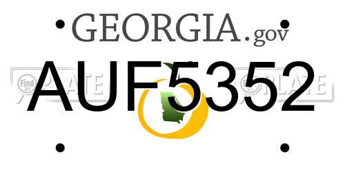 AUF5352 Georgia License Plate