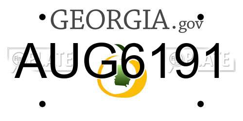 AUG6191 Georgia License Plate