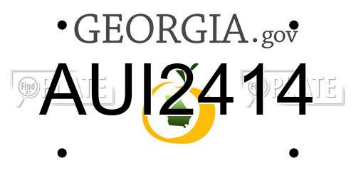 AUI2414 Georgia License Plate