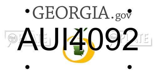 AUI4092 Georgia License Plate