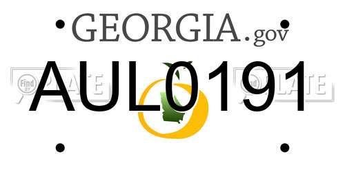 AUL0191 Georgia License Plate