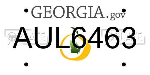 AUL6463 Georgia License Plate