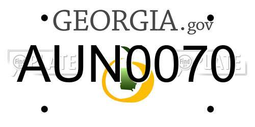 AUN0070 Georgia License Plate