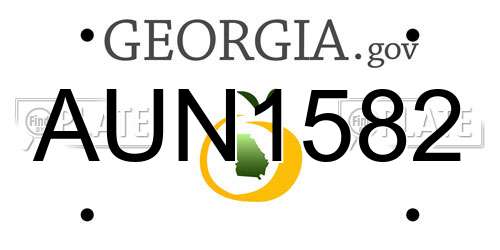 AUN1582 Georgia License Plate