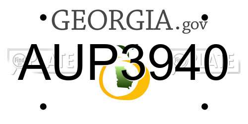AUP3940 Georgia License Plate