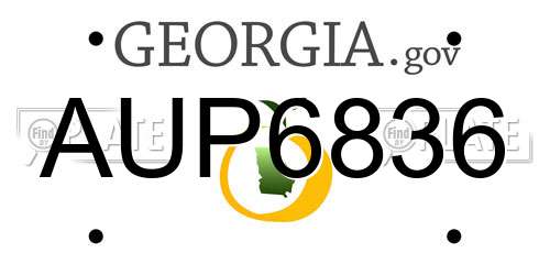 AUP6836 Georgia License Plate