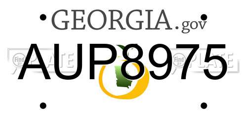 AUP8975 Georgia License Plate