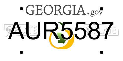 AUR5587 Georgia License Plate