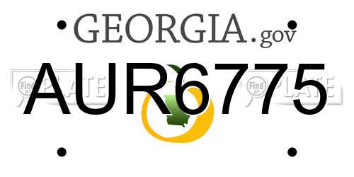 AUR6775 Georgia License Plate