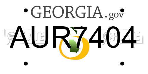 AUR7404 Georgia License Plate