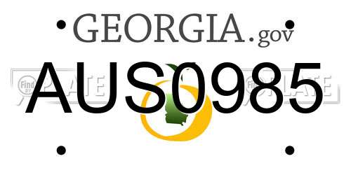 AUS0985 Georgia License Plate