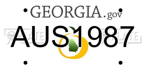 AUS1987 Georgia License Plate