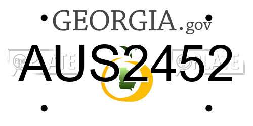 AUS2452 Georgia License Plate