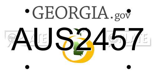 AUS2457 Georgia License Plate