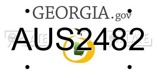 AUS2482 Georgia License Plate