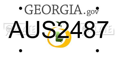 AUS2487 Georgia License Plate