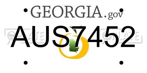 AUS7452 Georgia License Plate