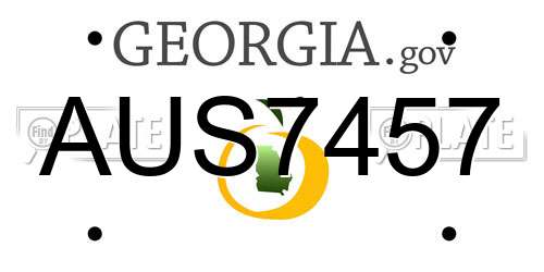 AUS7457 Georgia License Plate