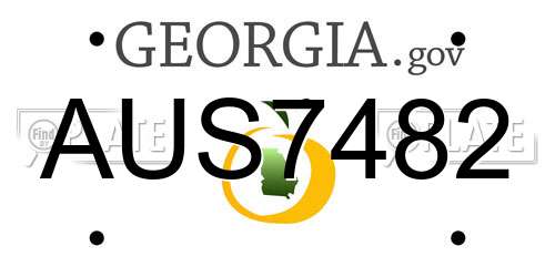 AUS7482 Georgia License Plate