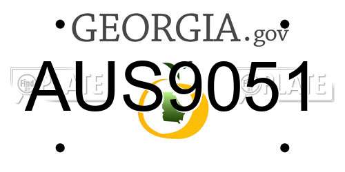 AUS9051 Georgia License Plate