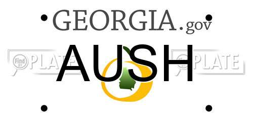 AUSH Georgia License Plate