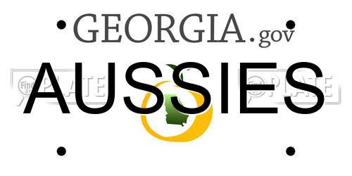 AUSSIES Georgia License Plate