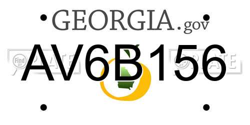 AV6B156 Georgia License Plate