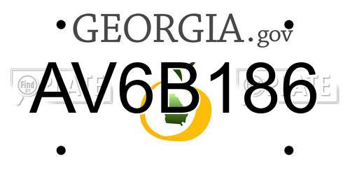 AV6B186 Georgia License Plate