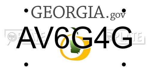 AV6G4G Georgia License Plate