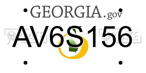 AV6S156 Georgia License Plate