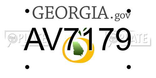 AV7179 Georgia License Plate