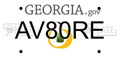 AV80RE Georgia License Plate