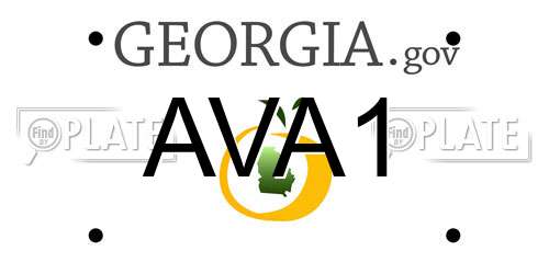 AVA1 Georgia License Plate