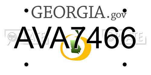 AVA7466 Georgia License Plate