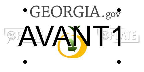 AVANT1 Georgia License Plate